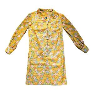 True Vintage Long Sleeve MIDI Floral Sheer Sleeves Dress